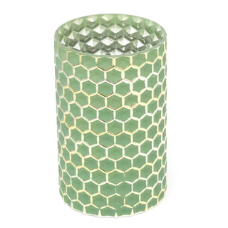 Art Deco Style Geometric Vase Coloured Glass Vases | Cylinder Vase Flower Vase Glass Decorative Vase | Beehive Honeycomb Glass Flower Vase