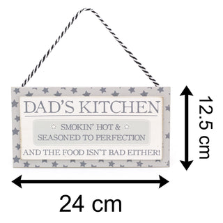 24cm Dads Wooden Kitchen Plaque | Novelty Wall Sign Funny Kitchen Signs | Kitchen Wall Art Home Accessories