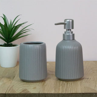 Ceramic Grey Bathroom Soap Dispenser Kitchen Soap Dispenser Hand Wash Dispenser