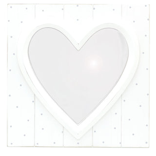 Shabby Chic 3D Heart Wall Mirror | White Heart Mirror Wooden Wall Mirror | Heart Shaped Mirror Decorative Wall Mirror