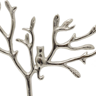 31cm Silver Metal Tree Of Life Jewellery Stand | Aluminium Tree Necklace Organiser | Ring Holder Cat Ornament