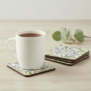 Set of 4 William Morris Willow Bough Coasters, Drinks Coasters - 10.5cm