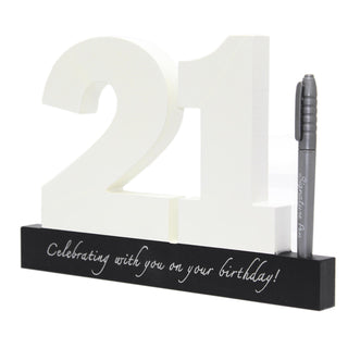 Wooden Birthday Signature Plaque ~ Happy 21St Birthday Gift