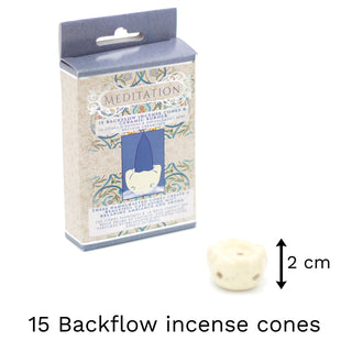 Pack Of 15 Backflow Incense Cones And Ceramic Burner | Waterfall Back Flowing Incense Cones With Holder | Aromatherapy Burner