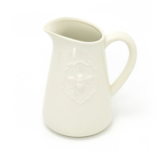 Cream Ceramic Embossed Bumble Bee Serving Jug | Honey Bee Water Jug Glazed Milk Jug Pitcher | Country Kitchen Jugs Porcelain Flower Vase Jug For Flowers