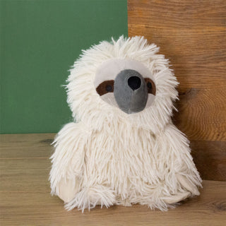 Shaggy Sloth Doorstop | Sloth Shaped Door Stop Fabric Animal Doorstop - Cream