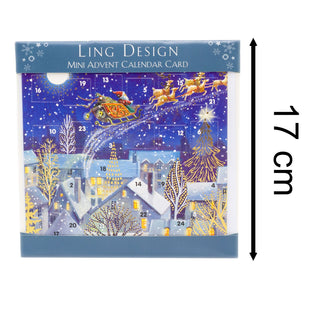 Christmas Advent Calendar Santa & Reindeer Advent Calendar Greetings Card