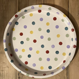 Emma Bridgewater Round Polka Dot Deep Well Tin Tray | Kitchen Serving Tray