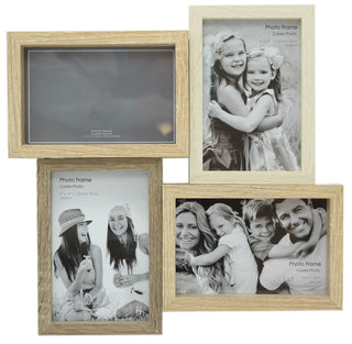 4 Aperture 3D Quad Multi Tonal Wooden Photo Picture Collage Frame