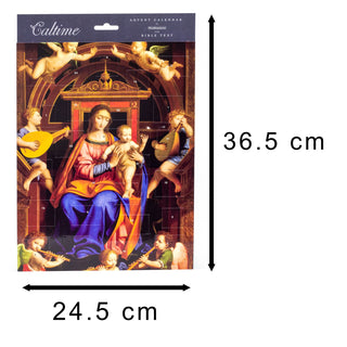 Christmas Advent Calendar Madonna Enthroned By Angels | Religious Advent Calendar Traditional Advent Calendar | Picture Advent Calendar Paper Advent Calendar