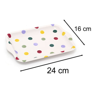 Emma Bridgewater Polka Dot Small Tin Tray | Tea Tray With Handles 24cm