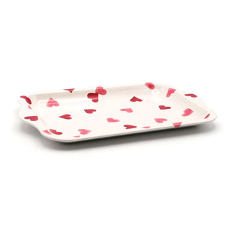 Emma Bridgewater Pink Hearts Small Tin Tray | Tea Tray With Handles - 24cm