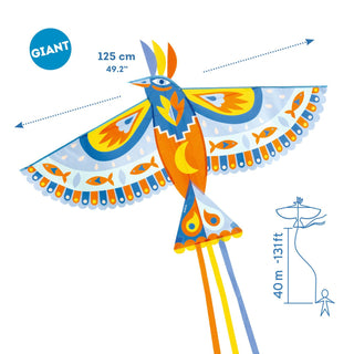 Djeco DJ02160 Maxi Bird Giant Kite | Easy Fly Large Bird Shaped Flying Kite