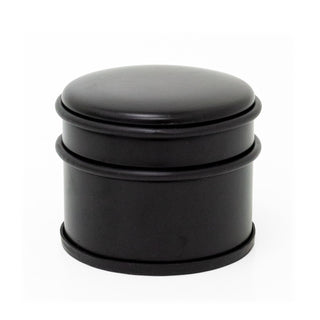 Chunky Round Black Doorstop | Stainless Steel Rubber Door Stop with Bumper - 9cm