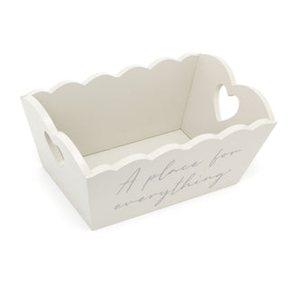 Shabby Chic Crate Grey Hamper Decorative Tray | Wooden Storage Box With Handles | A Place For Everything Organiser Crate