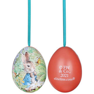 Beatrix Potter Peter Rabbit Hanging Egg-Shaped Tin | Trinket Tin - Easter Gifts