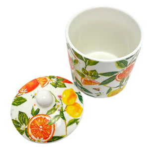 Oranges & Lemons Storage Jar, 500ml Ceramic Airtight Kitchen Container
