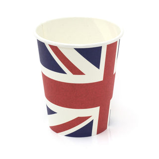 Pack Of 8 Union Jack Party Cups | Set Of 8 Great Britain Union Jack Paper Cups | Queens Platinum Jubilee Party Cups