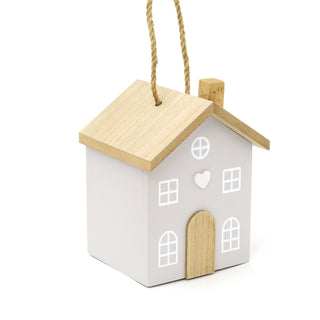 Novelty Wooden House Shaped Door Stop | Contemporary Decorative Wood Block Home Doorstop | Cottage Door Stopper