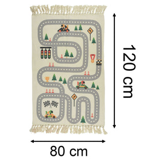 Childrens Race Track Rug | Area Rug For Kids Racing Track Circuit Rug 80 x 120cm