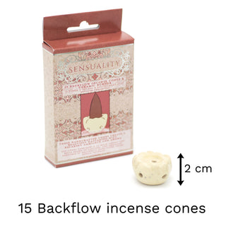 Pack Of 15 Backflow Incense Cones And Ceramic Burner | Waterfall Back Flowing Incense Cones With Holder | Aromatherapy Burner