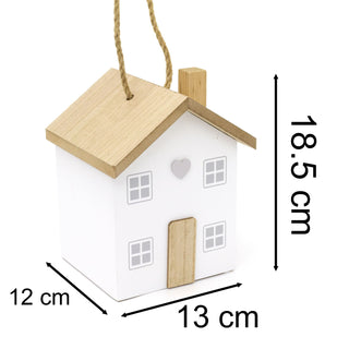 Novelty Wooden House Shaped Door Stop | Contemporary Decorative Wood Block Home Doorstop | Cottage Door Stopper