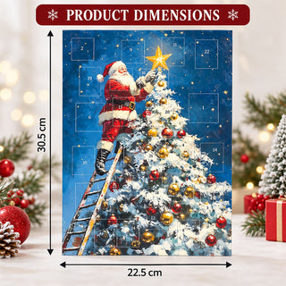 Santa Places the Star Christmas Advent Calendar, Santa Decorating Christmas Tree