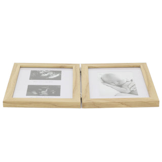 3 Aperture Baby Ultrasound Scan And 1st Photo Picture Frame | Wooden Double Baby Keepsake Photo Frame | Baby Scan Photo Frames Keepsake Gifts