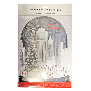 3D New York Christmas Advent Calendar, 34.5cm Illustrated Cityscape