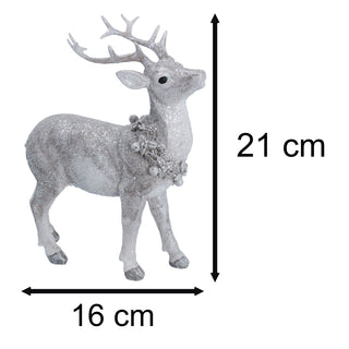 Beautiful Resin Reindeer Ornament | Deer Stag Figurine Christmas Statue - 21cm