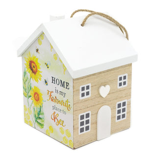 Wooden House Shaped Door Stop | Bee and Sunflower Door Stop Home Door Stopper