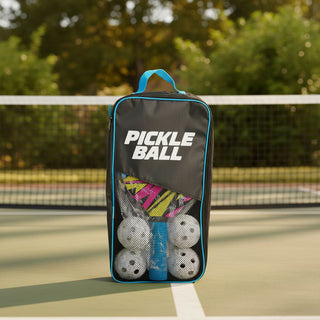 6 Piece Pickleball Set, Pickle Ball Kit with 2 Paddles 4 Balls and Carry Bag