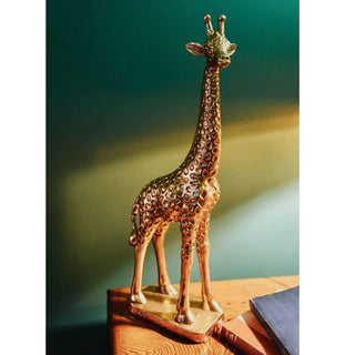 Large Gold Resin Giraffe Statue Figurine | Wildlife Safari Animal Ornament 51cm