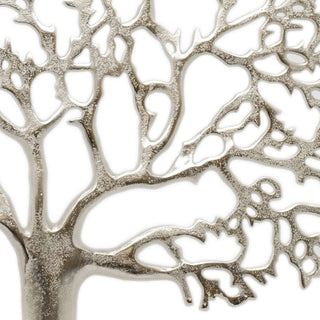 60cm Silver Metal Tree Of Life Wall Art | Wall Mounted Tree Art Plaque | Large Decorative Tree