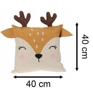 Children's Animal Cuddle Cushion | Novelty Bed Pillow Scatter Cushion For Kids - Deer