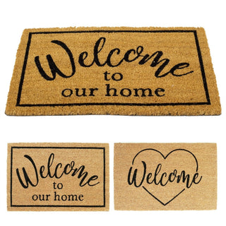 60x40cm Welcome Doormat | Non - slip Rectangular Entrance Welcome Coir Door Mat