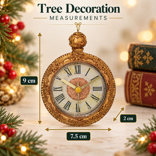 Gold Ornate Pocket Watch Hanging Gisela Graham Christmas Tree Decoration 9cm