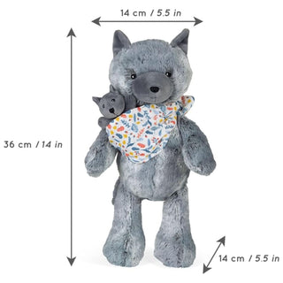 Kaloo Maman Louve Louise Mummy Wolf Soft Toy 36cm | Plush Mama & Baby Wolf