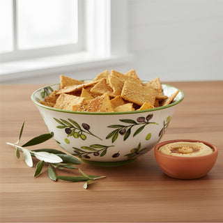 Large Olive Grove Fine China Serving Bowl, 16x7cm Ceramic Soup Cereal Bowl