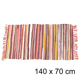 Chindi Rug Braided Rainbow Rug | Multi Colour Area Rug Cotton Rag Rug - 70x140cm