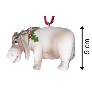 Eeyore Christmas Tree Decoration with Holly, Gisela Graham 8cm