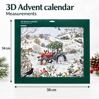 Christmas Tractor Large 3D Advent Calendar, 45.5cm 24 Door Countdown