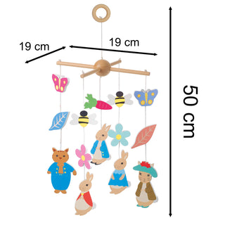 Peter Rabbit Wooden Mobile For Baby Cot | Peter Rabbit Crib Mobile Nursery Decor