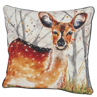 Beautiful Deer Scatter Cushion | Fabric Filled Sofa Cushion | Bed Throw Pillow With Cover - 45cm