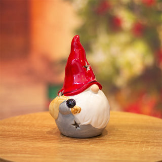 Ceramic Nordic Santa Gonk Ornament | Scandi Christmas Gnome Gonk Figurine - 16cm