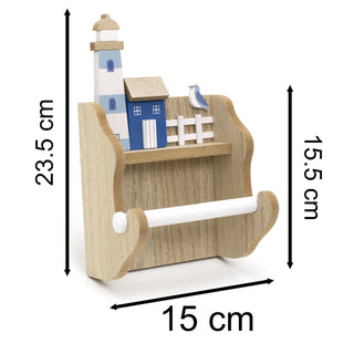 Nautical Bathroom Toilet Roll Holder | Wooden Lighthouse Toilet Roll Holder