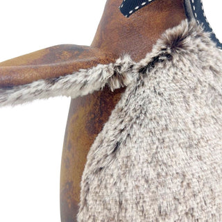 Edgar Duck Door Stop, 32cm Weighted Faux Leather Bird Doorstop - 1.7kg