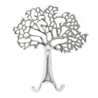 Stunning Aluminium Tree Of Life Wall Hook | Wall Mounted Coat Hanger Pegs | Decorative Silver Metal Wall Door Hooks