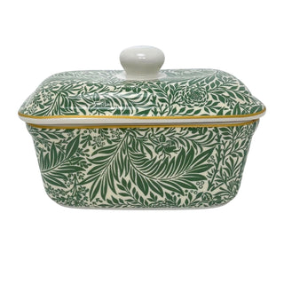 William Morris Larkspur Butter Dish, Fine China Butter Dish with Lid - 16cm
