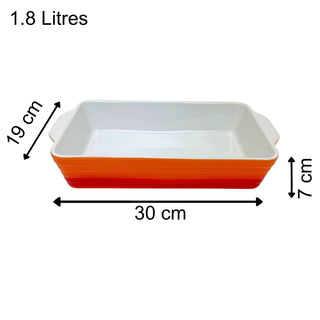 Large Orange  Ombre Stoneware Baking Dish, 30x19x7cm Casserole Dish - 1.8L